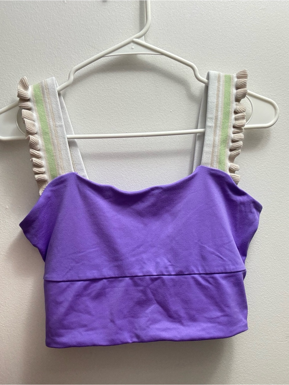 Free People Purple Ruffle Strap Cropped Tank Top - Women